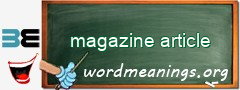WordMeaning blackboard for magazine article